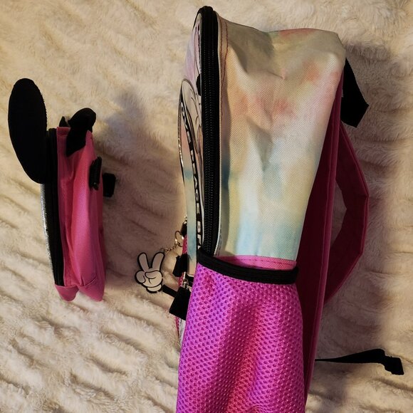 Disney Minnie Mouse Love Peace BFF Backpack With Lunchbox - Picture 5 of 16